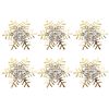 6Pcs Napkin Rings Snowflake Shape  Alloy Snowflake Napkin Rings Set for Gift