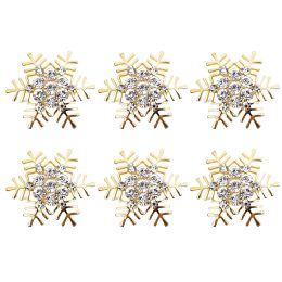 6Pcs Napkin Rings Snowflake Shape  Alloy Snowflake Napkin Rings Set for Gift