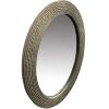 DunaWest Oval Wood Encased Beveled Wall Decor Mirror with Reeded Design, Silver