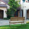 Garden Bench Wicker Rattan Outdoor Benches with Cushion Patio Loveseat for Front Porch Backyard