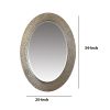 DunaWest Oval Wood Encased Beveled Wall Decor Mirror with Reeded Design, Silver