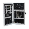 Free shipping Jewelry Cabinet Armoire with Mirror, Wall-Mounted Space Saving Jewelry Storage Organizer Hanging Wall Mirror Jewelry Storage White  YJ