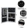 Free shipping Jewelry Cabinet Armoire with Mirror, Wall-Mounted Space Saving Jewelry Storage Organizer Hanging Wall Mirror Jewelry Storage White  YJ