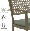 Garden Bench Wicker Rattan Outdoor Benches with Cushion Patio Loveseat for Front Porch Backyard