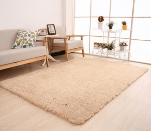 Living Room Rug Area Solid Carpet Fluffy Soft Home Decor White Plush Carpet Bedroom Carpet Kitchen Floor Mats White Rug Tapete (China) (Color: Beige)