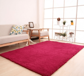 Living Room Rug Area Solid Carpet Fluffy Soft Home Decor White Plush Carpet Bedroom Carpet Kitchen Floor Mats White Rug Tapete (China) (Color: Wine Red)