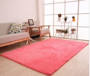 Living Room Rug Area Solid Carpet Fluffy Soft Home Decor White Plush Carpet Bedroom Carpet Kitchen Floor Mats White Rug Tapete (China) (Color: Pink)