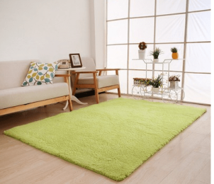 Living Room Rug Area Solid Carpet Fluffy Soft Home Decor White Plush Carpet Bedroom Carpet Kitchen Floor Mats White Rug Tapete (China) (Color: Green)