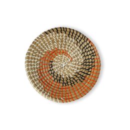 Seagrass Woven Wall Basket | Rustic Boho Decor Wall Hanging for Home Decoration and Display (9.8") (Color: Color Spiral)