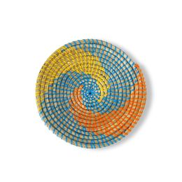 Seagrass Woven Wall Basket | Rustic Boho Decor Wall Hanging for Home Decoration and Display (9.8") (Color: Color Tornado)