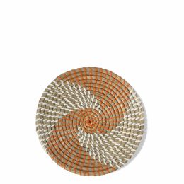 Seagrass Woven Wall Basket | Rustic Boho Decor Wall Hanging for Home Decoration and Display (9.8") (Color: Brown Spiral)