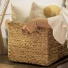 Woven Storage Baskets on wheels (Set 2) | Under Counter & Under Desk Storage - Toy Organizer