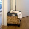 Woven Storage Baskets on wheels (Set 2) | Under Counter & Under Desk Storage - Toy Organizer