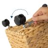 Woven Storage Baskets on wheels (Set 2) | Under Counter & Under Desk Storage - Toy Organizer