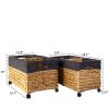Woven Storage Baskets on wheels (Set 2) | Under Counter & Under Desk Storage - Toy Organizer