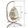 Swing Egg Chair  Stand Indoor Outdoor Wicker Rattan Patio Basket Hanging Chair with C Type bracket