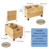 Woven Storage Baskets on wheels (Set 2) | Under Counter & Under Desk Storage - Toy Organizer